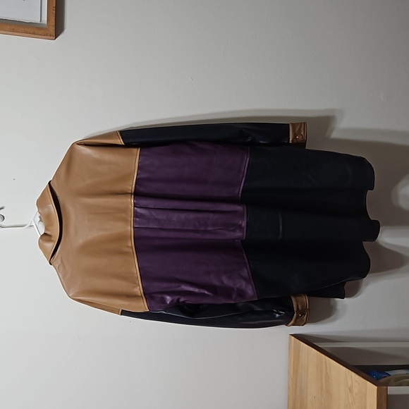 Badgley Mischka Vegan Color Block Jacket! - Picture 5 of 5